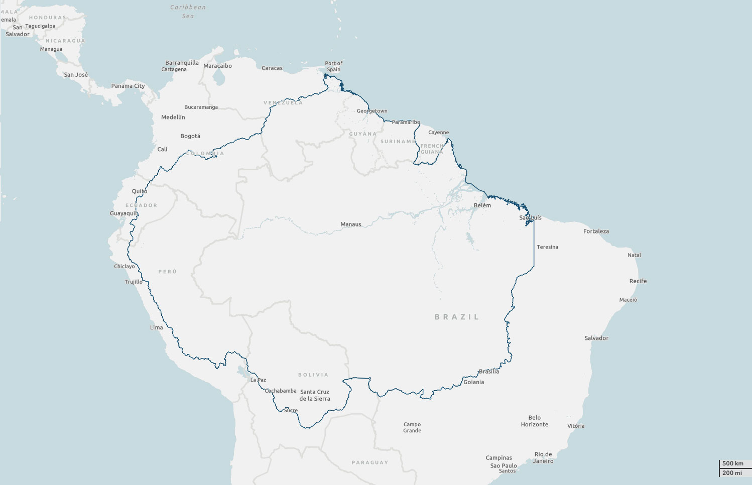 Outline of the Amazon basin